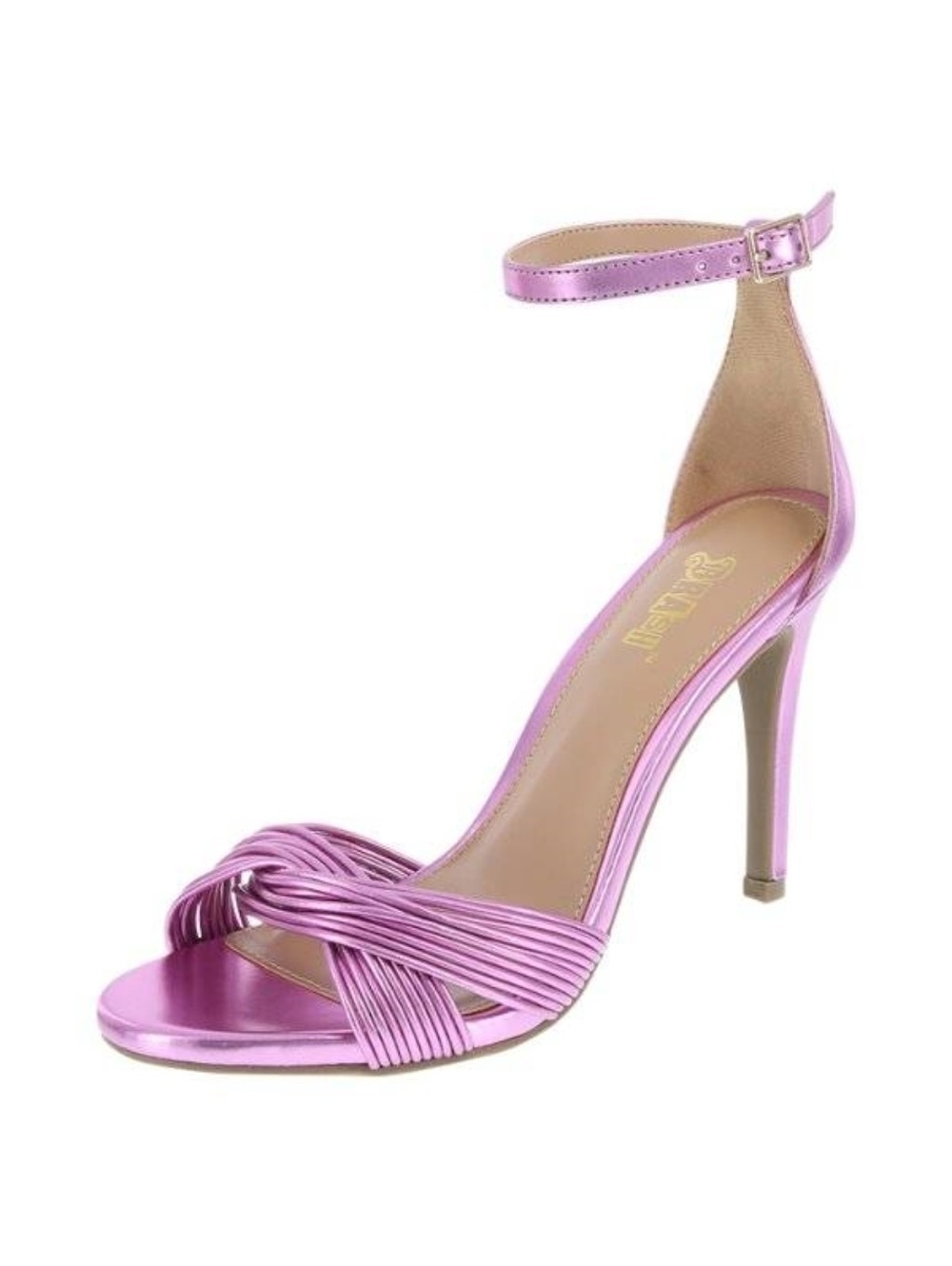 Brash Satin Pumps 6.5 Womens Pink Odessa Metallic Open Toe Heels Ankle Strap